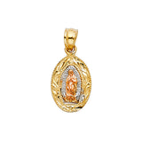 14K Tricolor Gold Our Lady of Guadalupe Pendant