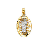 14K Two-Tone Gold CZ St. Jude Thaddeus Pendant