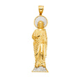 14K Two-Tone Gold CZ St. Jude Thaddeus Pendant