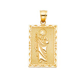 14K Yellow Gold CZ St. Jude Thaddeus Pendant