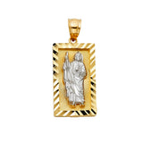 14K Two-Tone Gold CZ St. Jude Thaddeus Pendant