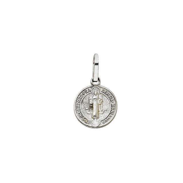 14K White Gold San Benito Cross Medal 0.75 g