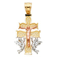 14K Tricolor Gold Cross of Caravaca Pendant
