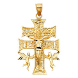 14K Yellow Gold Cross of Caravaca Pendant