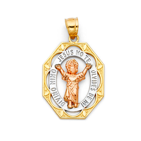 14K Tricolor Gold Divine Infant Jesus Pendant