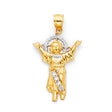 14K Two-Tone Gold CZ Divine Infant Jesus Pendant