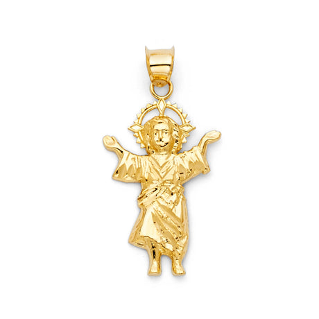 14K Yellow Gold Divine Infant Jesus Pendant