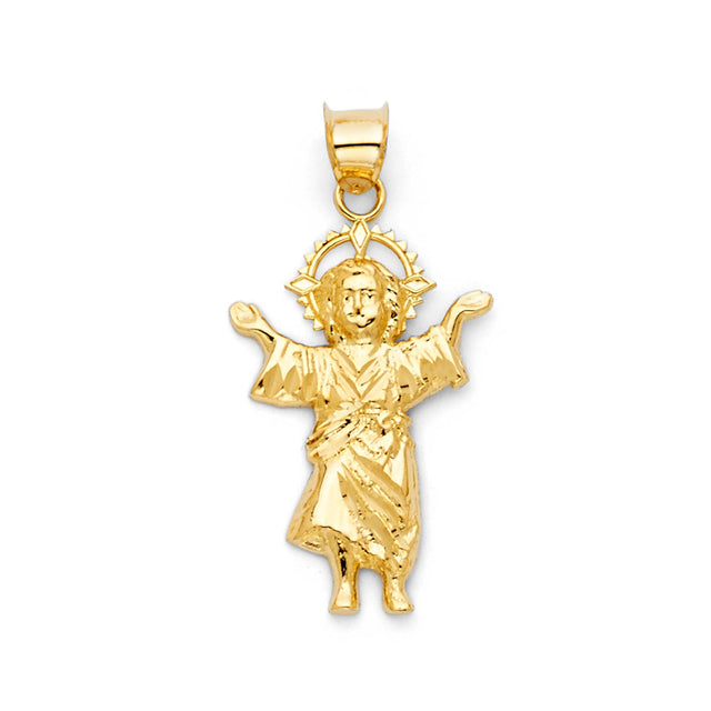 14K Yellow Gold Divine Infant Jesus Pendant