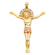 14K Two-Tone Gold CZ Jesus Christ Body Pendant
