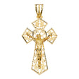 14K Yellow Gold Cut-Out Crucifix Pendant