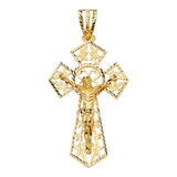 14K Yellow Gold Cut-Out Crucifix Pendant