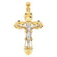 14K Two-Tone Gold Cut-Out Crucifix Pendant