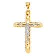 14K Two-Tone Gold Cut-Out Crucifix Pendant