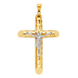 14K Two-Tone Gold Cut-Out Crucifix Pendant