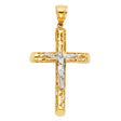 14K Two-Tone Gold Cut-Out Crucifix Pendant