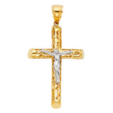 14K Two-Tone Gold Cut-Out Crucifix Pendant