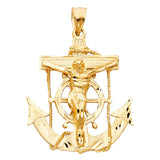 14K Yellow Gold Mariner Crucifix Pendant