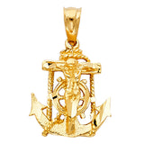 14K Yellow Gold Mariner Crucifix 1.12 g