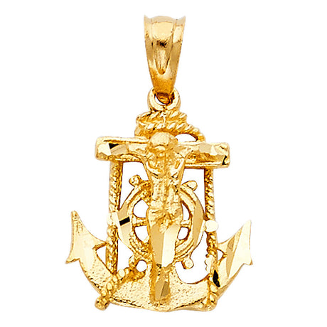 14K Yellow Gold Mariner Crucifix 1.12 g