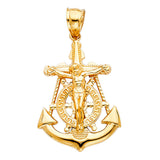 14K Yellow Gold Mariner Crucifix 1.93 g