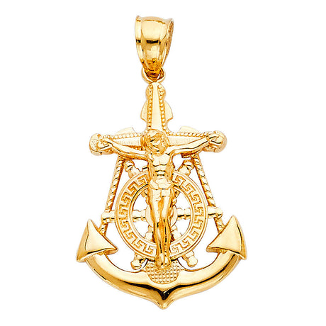 14K Yellow Gold Mariner Crucifix 1.93 g