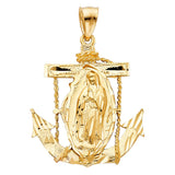 14K Yellow Gold Our Lady of Guadalupe Pendant