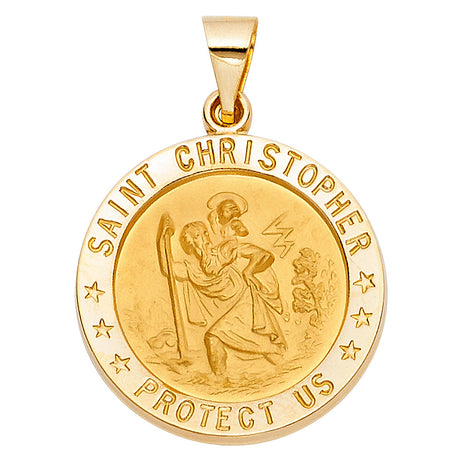 14K Yellow Gold Saint Christopher Pendant