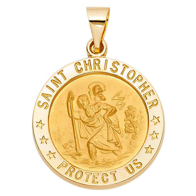 14K Yellow Gold Saint Christopher Pendant
