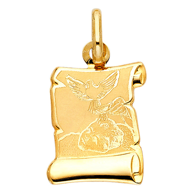 14K Yellow Gold Baptism Pendant