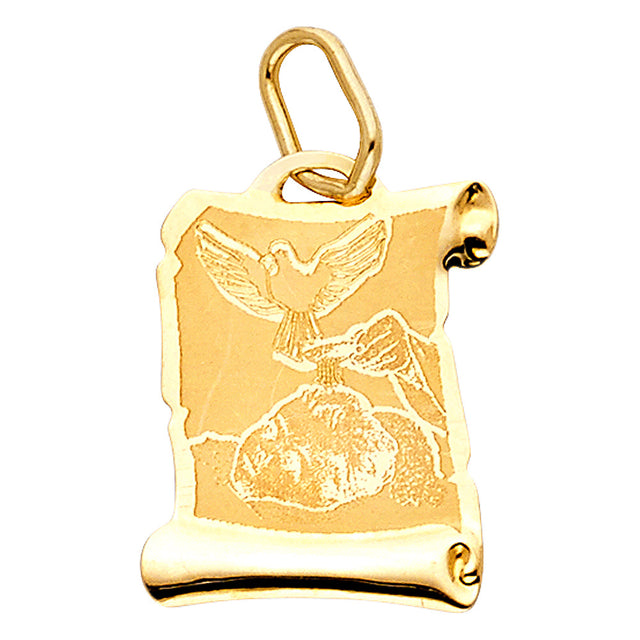 14K Yellow Gold Baptism Pendant