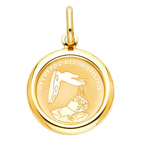 14K Yellow Gold Baptism Pendant