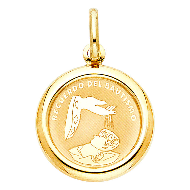 14K Yellow Gold Baptism Pendant