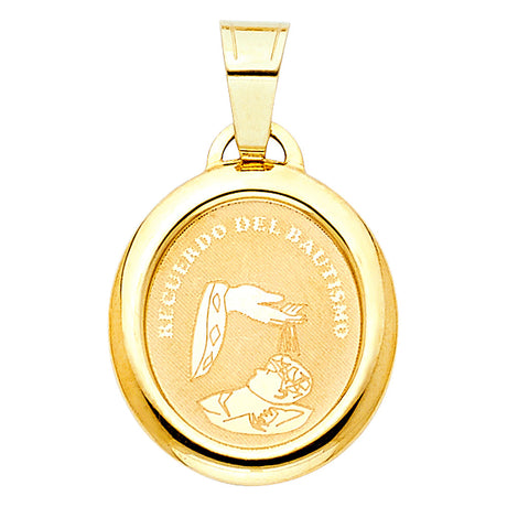 14K Yellow Gold Baptism Pendant