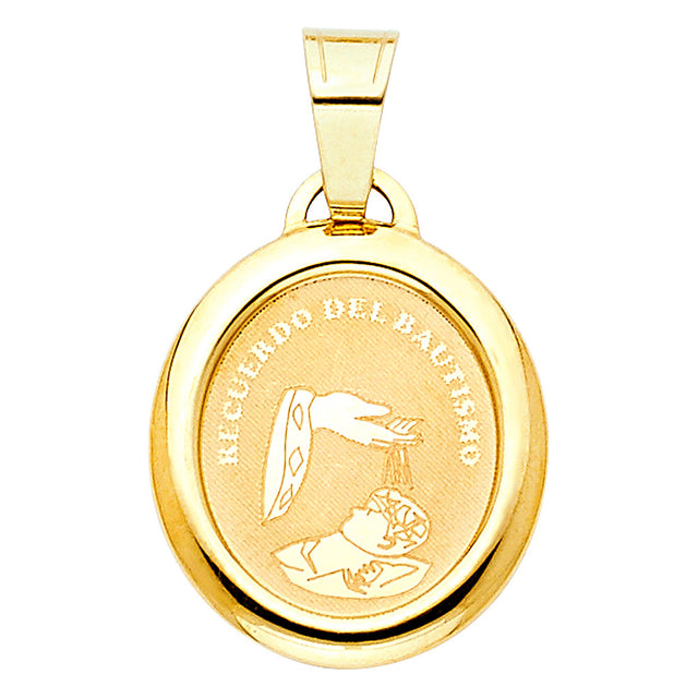14K Yellow Gold Baptism Pendant
