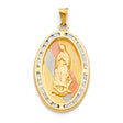 14K Tricolor Gold CZ Guadalupe Pendant