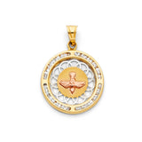 14K Tricolor Gold Holy Spirit Dove Medal