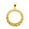 14K Yellow Gold 2.5 Pesos Coin Frame Pendant