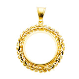 14K Yellow Gold 2.5 Pesos Coin Frame Pendant