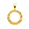 14K Yellow Gold 2 Pesos Coin Frame Pendant