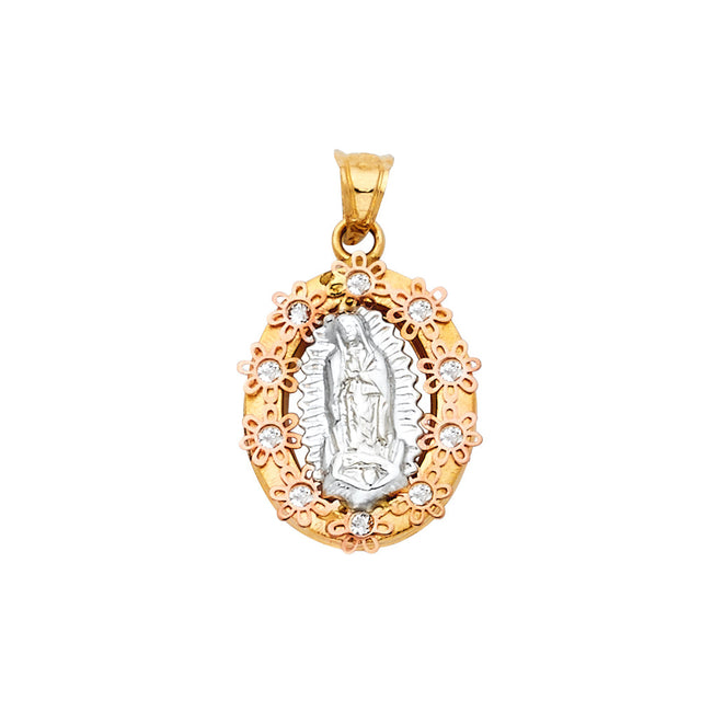14K Two-Tone Gold Our Lady of Guadalupe Pendant