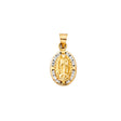 14K Yellow Gold CZ Our Lady of Guadalupe Pendant