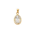 14K Two-Tone Gold CZ Divine Infant Jesus Pendant