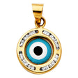 14K Tricolor Gold Evil Eye Pendant