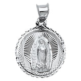 14K White Gold Our Lady of Guadalupe Pendant