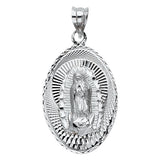 14K White Gold Our Lady of Guadalupe Pendant