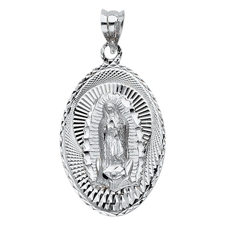 14K White Gold Our Lady of Guadalupe Pendant