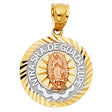 14K Tricolor Gold Our Lady of Guadalupe Pendant