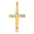 14K Yellow Gold Stamped Crucifix Pendant