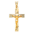 14K Yellow Gold Crucifix Stamp Pendant