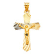 14K Yellow Gold Crucifix Stamp Pendant